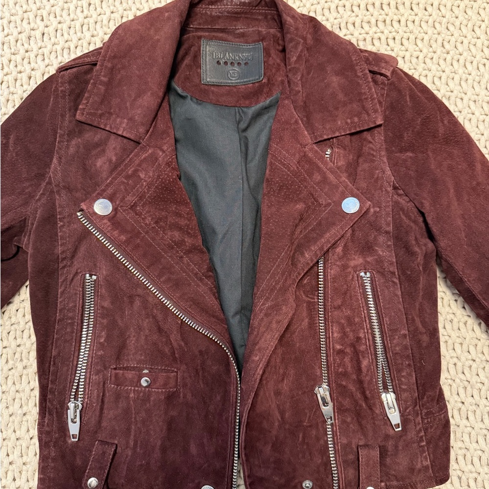 BlankNYC Women's Burgundy Suede Jacket